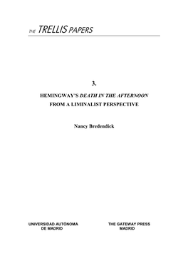 Hemingway's Death in the Afternoon from a Liminalist Perspective