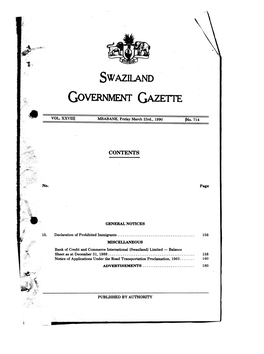 Swaziland Government Gazette