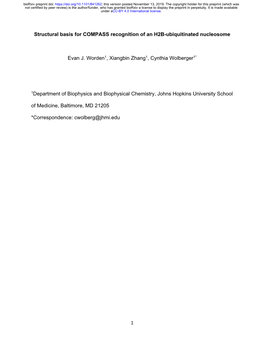 Structural Basis for COMPASS Recognition of an H2B-Ubiquitinated Nucleosome