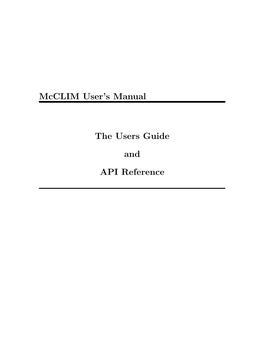 Mcclim Manual Draft