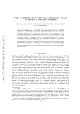 Arxiv:2002.07054V2 [Cs.LO] 10 Jan 2021 a Call Relational Structures in a ﬁnite Signature ﬁnite Language Structures Or, in Statements About Csps, CSP Templates