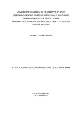 Universidade Federal Do Recôncavo Da Bahia Centro