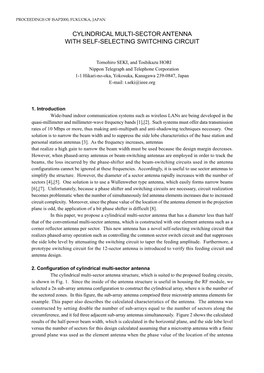 Cylindrical Multi-Sector Antenna with Self-Selecting Switching Circuit