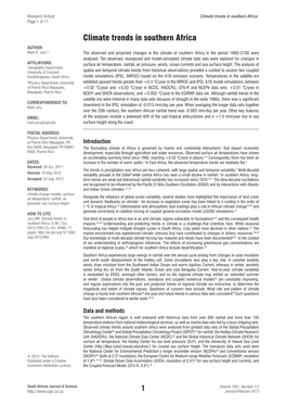 Climate Trends in Southern Africa Page 1 of 11