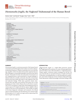 Dientamoeba Fragilis, the Neglected Trichomonad of the Human Bowel