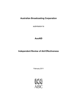 Ausaid's Independent Review of Aid Effectiveness