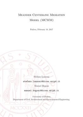 Meander Centerline Migration Model (MCMM)