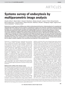 Systems Survey of Endocytosis by Multiparametric Image Analysis