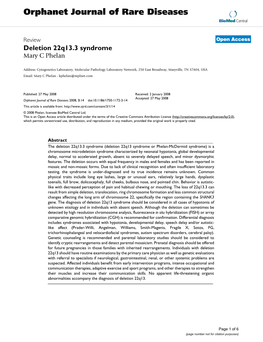 Orphanet Journal of Rare Diseases Biomed Central