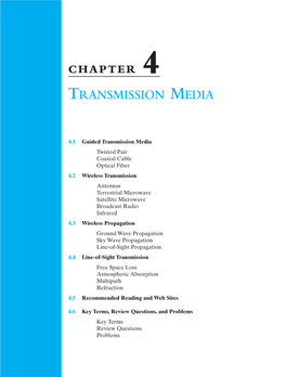 Chapter 4 – Transmission Media