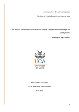 Conceptual and Comparative Analysis of the Competitive Advantages in Family Firms