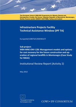 IPF TA) Institutional Review Report (Activity 2