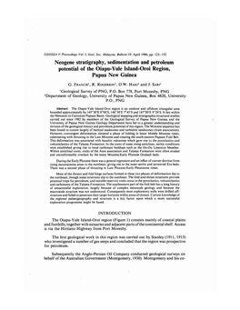 Neogene Stratigraphy, Sedimentation and Petroleum Potential of the Oiapu-Yule Island-Oroi Region, Papua New Guinea