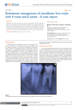 Endodontic Management of Mandibular First Molar with 4 Roots and 6 Canals – a Case Report