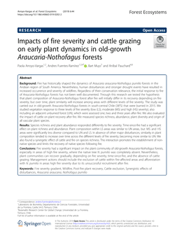 Impacts of Fire Severity and Cattle Grazing on Early Plant Dynamics In