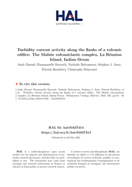 The Mafate Volcaniclastic Complex, La Réunion Island, Indian Ocean Aude Mazuel, Emmanuelle Sisavath, Nathalie Babonneau, Stéphan J