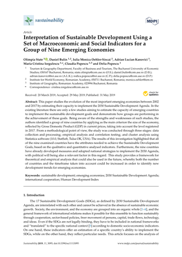 Interpretation of Sustainable Development Using a Set of Macroeconomic and Social Indicators for a Group of Nine Emerging Economies