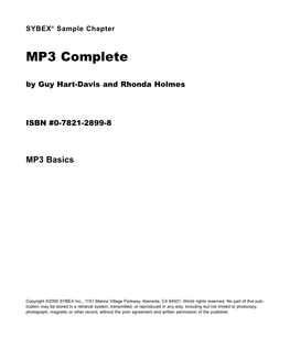 MP3 Complete by Guy Hart-Davis and Rhonda Holmes