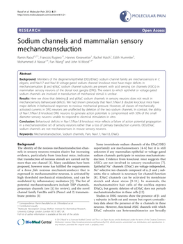 Sodium Channels and Mammalian Sensory
