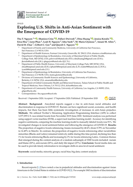 Exploring U.S. Shifts in Anti-Asian Sentiment with the Emergence of COVID-19