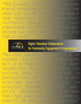 Higher Education Collaboratives for Community Engagement and Improvement