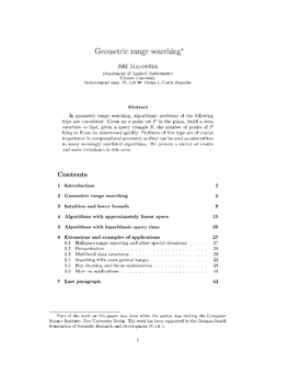 Geometric Range Searching*