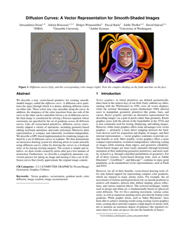 Diffusion Curves: a Vector Representation for Smooth-Shaded Images