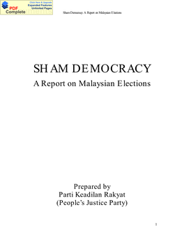 Sham Democracy: a Report on Malaysian Elections