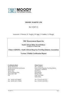 MSC Assessment Report