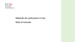 Materiali Da Costruzione in Iran Nota Di Mercato Il Settore Edilizia in Iran