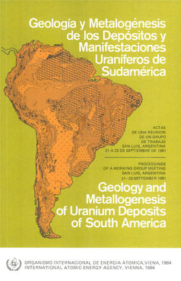 Geología Y Metalogénesis De Los Depósitos Y Manifestaciones ¡Illls Uraníferos De a 4 I R ■ ЩШ-Ÿ