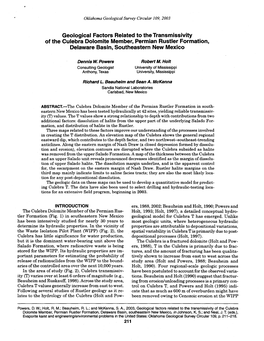 Geological Factors Related to the Transmissivity of the Culebra Dolomite Member, Permian Rustler Formation, Delaware Basin, Southeastern New Mexico