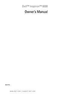 Inspiron 6000 Owner's Manual