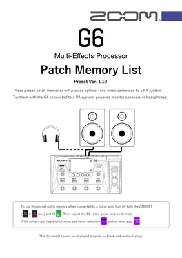 Patch Memory List Preset Ver