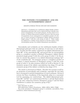 The Infinite Cyclohedron and Its Automorphism Group