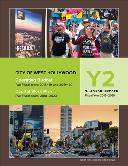 CITY of WEST HOLLYWOOD Operating Budget Capital Work Plan