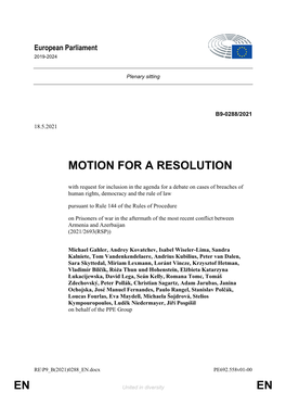 En En Motion for a Resolution