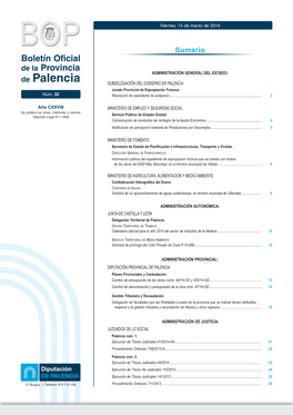 De Palencia SUBDELEGACIÓN DEL GOBIERNO EN PALENCIA Jurado Provincial De Expropiación Forzosa: Núm