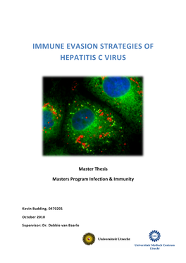 Immune Evasion Strategies of Hepatitis C Virus