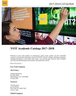 NYIT Academic Catalogs 2017–2018