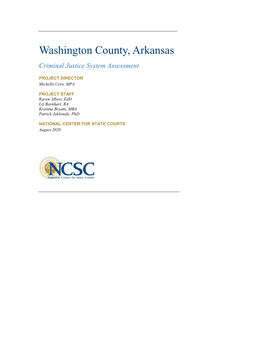Washington County, Arkansas Criminal Justice System Assessment