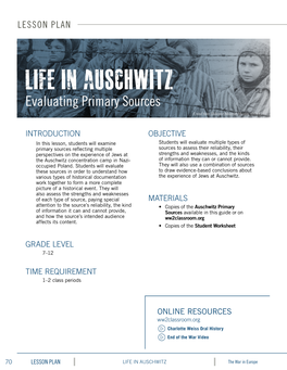 Life in Auschwitz Evaluating Primary Sources (United States Holocaust Memorial Museum, 6935A.)
