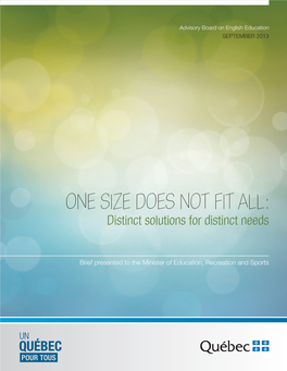 ONE SIZE DOES NOT FIT ALL: Distinct Solutions for Distinct Needs