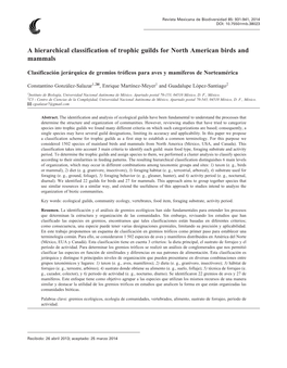 A Hierarchical Classification of Trophic Guilds for North American Birds and Mammals