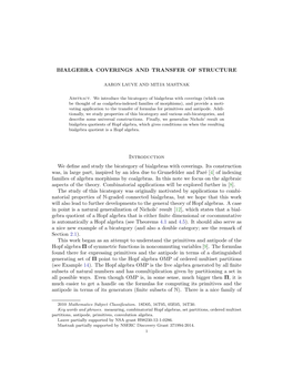 Bialgebra Coverings and Transfer of Structure