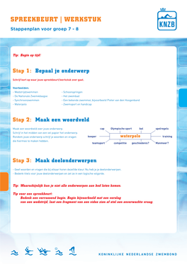 SPREEKBEURT | WERKSTUK Stappenplan Voor Groep 7 - 8