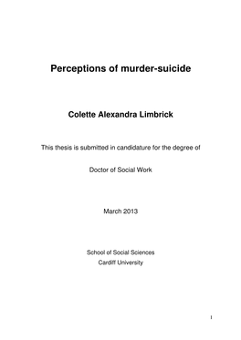 Perceptions of Murder-Suicide