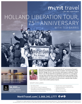 Holland Liberation Tour, 75Th Anniversary with Ted Barris
