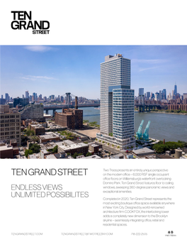 TEN GRAND STREET on the Modern Office – 6,000 RSF Single Occupant Office Floors on Williamsburg’S Waterfront Overlooking Domino Park