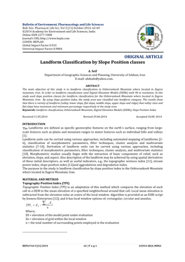 Landform Classification by Slope Position Classes